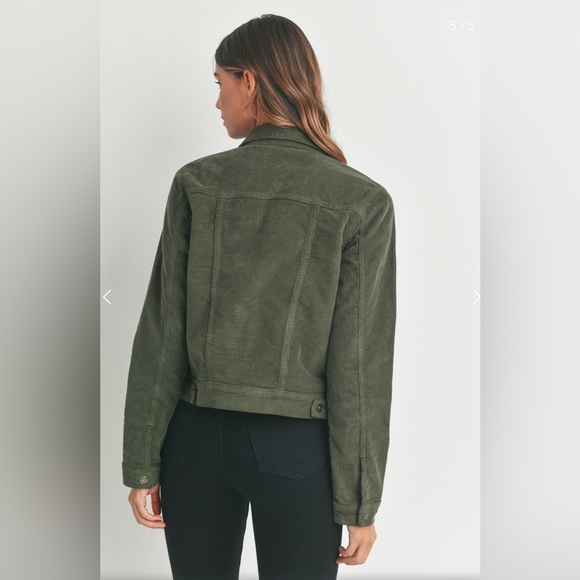 JUST USA - Dark Olive Rustic Corduroy Jacket with bronze hardware Junior… - Picture 4 of 16
